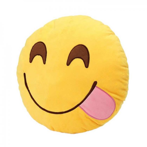Hungry Smiley Plush Cushion With A Big Tongue